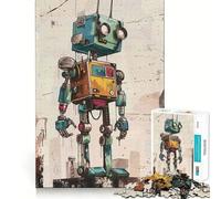 Rompecabezas Retro Box Robot de 1000 Piezas para Adultos Mejora la Memoria Diversión Relajante Corte de Primera Calidad Regalo Memorable (50x75cm)