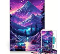 Rompecabezas Retro Car Mountain Road Trip para Adolescentes, 1000 Piezas, Juguete Inteligente para aliviar el estrés, Borde Afilado, Regalo de cumpleaños (38x26cm)