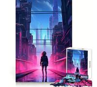 Rompecabezas Retro City Skyscape de 1000 Piezas para Adultos Ayuda a Mejorar la Memoria y Calma la Mente Diseño, Montaje y Regalo Creativo (38x26cm)