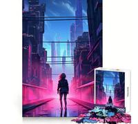 Rompecabezas Retro City Skyscape de 1000 Piezas para Adultos, Juguete Inteligente, Divertido y Casual, con Bordes Lisos, decoración de Pared (50x75cm)
