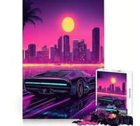 Rompecabezas Retro City Sunset de 1000 Piezas para Adolescentes, Juguete de lógica con Forma de Tren, diversión y Ocio, Corte Suave, (50x75cm)