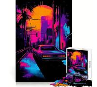 Rompecabezas Retro City Sunset de 1000 Piezas para Adultos Que fortalece la Memoria, diversión en Grupo, Bordes limpios, Regalo Elegante (50x75cm)