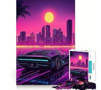 Rompecabezas Retro City Sunset para Adolescentes, 1000 Piezas, estimula la Memoria, Relajante, Divertido, de Corte Premium, Regalo Elegante (38x52cm)