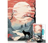 Rompecabezas Retro con temática de Animales y Estilo japonés, 1000 Piezas para Adultos Ideal para Mejorar la Memoria y aliviar la ansiedad Regalo artístico para armar (38x52cm)