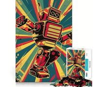 Rompecabezas Retro Dance Robot para Adolescentes, 1000 Piezas, Juguete Inteligente para Aliviar el Estrés, Bordes Afilados, Regalo de Cumpleaños (50x75cm)