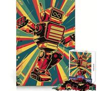Rompecabezas Retro Dance Robot para Adolescentes, 1000 Piezas, Juguete Inteligente para Aliviar el Estrés, Bordes Afilados, Regalo de Cumpleaños (50x75cm)