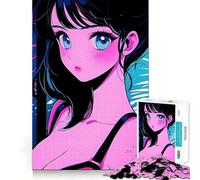 Rompecabezas Retro de 1000 Piezas con diseño de Chica Anime para Adultos y Adolescentes Recuerda armar Lentamente y Disfruta de un Corte preciso Arte Coleccionable (38x26cm)