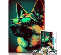 Rompecabezas Retro de 1000 Piezas para Adolescentes diseño de Pastor alemán para Adultos y Adolescentes Juegos educativos decoración del hogar colección de Artistas Bellas Artes (26x38cm)