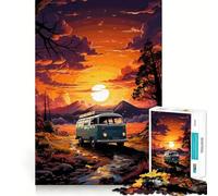 Rompecabezas Retro de autobús VW de montaña de 1000 Piezas para Adultos, Juguete Intelectual, Relajante y Divertido, Corte preciso, (38x52cm)