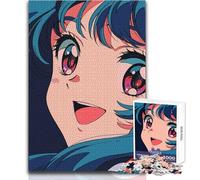 Rompecabezas Retro de Chica de Anime de Cabello Azul, 1000 Piezas, Juego Divertido para el Desarrollo cognitivo, Regalo de celebración Especial y reflexivo, tamaño 50x75cm