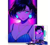 Rompecabezas Retro de Chicas Anime, 1000 Piezas para Adultos, fortalece la Memoria, alegría en Grupo, Bordes limpios, Regalo Elegante (38x52cm)