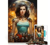 Rompecabezas Retro de Ciencia ficción con una Hermosa Chica de 1000 Piezas para Adultos y Adolescentes Recuerda armar Lentamente y Disfruta del Arte de Corte Exacto Coleccionable (38x52cm)