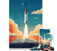 Rompecabezas Retro de Cohete Espacial de 1000 Piezas para Adolescentes Ideal para Relajarse y divertirse Temporada 38x52cm