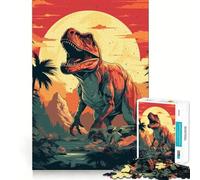 Rompecabezas Retro de Dinosaurios de 1000 Piezas para Adolescentes Juguete para desarrollar la lógica y el Sentido del Humor Pasatiempo Relajante Bordes Lisos Regalo de Primera Calidad (38x52cm)