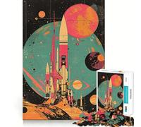 Rompecabezas Retro de exploración Espacial de 1000 Piezas para Adolescentes Refuerza la Memoria Diversión Tranquila Bordes de Calidad Regalo Ideal (38x26cm)
