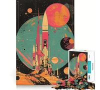 Rompecabezas Retro de exploración Espacial de 1000 Piezas para Adultos Ayuda a Mejorar la Memoria y Calma la Mente Diseño, Montaje y Regalo Creativo (38x52cm)