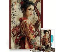 Rompecabezas Retro de Geisha y dragón de 1000 Piezas para Adultos Ayuda a Mejorar la Memoria y Alivia la ansiedad Diseño artístico para armar Regalo Ideal (38x26cm)