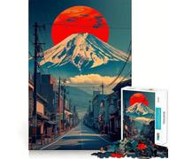 Rompecabezas Retro de la Ciudad del Monte Fuji para Adultos, 1000 Piezas, Rompecabezas Mental, pasatiempo Relajante, Montaje de imágenes, Regalo Encantador (38x52cm)