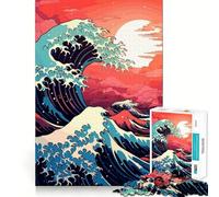 Rompecabezas Retro de La Gran Ola de 1000 Piezas para Adultos Juguete Inteligente para Jugar en Interiores Corte preciso Un Regalo Encantador 38x26cm