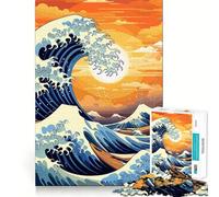 Rompecabezas Retro de La Gran Ola para Adultos, 1000 Piezas, Juguete Que desafía la Mente, diversión silenciosa, Corte preciso, decoración de Pared 38x26cm