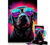 Rompecabezas Retro de Labrador para Adolescentes, 1000 Piezas, colección de Arte Recall Upgrade Calm Relax Clear Cut (38x26cm)