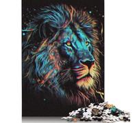 Rompecabezas Retro de león de Pintura: Actividad Divertida para el hogar. Rompecabezas de cartón Premium para Adultos y Adolescentes. Regalos para el Día del Padre. 1000 Piezas (26 x 38 cm).