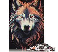 Rompecabezas Retro de Lobo, Actividad Divertida para el hogar. Rompecabezas de cartón Premium para Adultos y Adolescentes. Regalos para el Día del Padre. 1000 Piezas (26 x 38 cm).