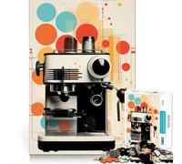 Rompecabezas Retro de máquina de café Espresso de 1000 Piezas para Adultos Mejora la Memoria Diversión Relajante Corte Regalo Memorable (38x52cm)