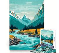 Rompecabezas Retro de montaña Vintage de 1000 Piezas para Adolescentes, Juguete de lógica Pura, Suave y Relajante, Pieza de Arte de Corte Limpio (38x26cm)