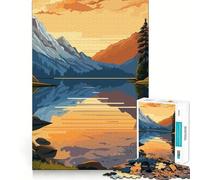 Rompecabezas Retro de montaña Vintage de 1000 Piezas para Adolescentes, Juguete de lógica Pura, Suave y Relajante, Pieza de Arte de Corte Limpio (38x26cm)
