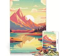 Rompecabezas Retro de montaña Vintage de 1000 Piezas para Adultos Juguete para ejercitar la Mente Imagen Suave y Relajante para armar Un Regalo Encantador (38x26cm)