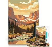 Rompecabezas Retro de montaña Vintage de 1000 Piezas para Adultos y Adolescentes Recuerda armar despacio, Disfruta del Corte Exacto Arte Coleccionable (50x75cm)