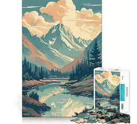 Rompecabezas Retro de montaña Vintage para Adultos, 1000 Piezas, Juego de Habilidad, Tiempo en Familia, Arte de Corte preciso, Coleccionable (50x75cm)