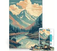 Rompecabezas Retro de montaña Vintage para Adultos, 1000 Piezas, Juego Mental, Juguete para aliviar la ansiedad, Arte de Corte preciso, Coleccionable (38x52cm)