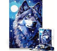 Rompecabezas Retro de Pixel Art de Moon Wolf de 1000 Piezas para Adolescentes Agilidad Mental Relajante Tiempo Libre Únete Sorpresa de cumpleaños (38x26cm)