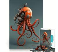 Rompecabezas Retro de Pulpo Robot de 1000 Piezas para Adolescentes, Juguete de lógica Tipo Tren, silencioso y Divertido, Corte Suave, Regalo Encantador (38x26cm)