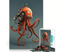 Rompecabezas Retro de Pulpo Robot de 1000 Piezas para Adolescentes Juguete Intelectual para Relajarse mentalmente Corte de Calidad Regalo Ideal para Las Fiestas (38x52cm)