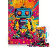 Rompecabezas Retro de Robots Vibrantes de 1000 Piezas para Adolescentes Estimula la Mente Diversión Ajuste Espacios Entretenimiento cautivador para Interiores acogedores (38x26cm)