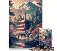 Rompecabezas Retro de Templo japonés de 1000 Piezas para Adultos, Juego Mental, Juguete, diversión Tranquila, Piezas de colección de Arte de Corte preciso (50x75cm)