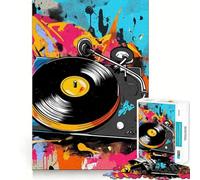 Rompecabezas Retro de Vinilo para Adolescentes, 1000 Piezas, diseño Divertido y Relajante, decoración de Pared (38x52cm)