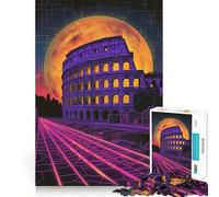 Rompecabezas Retro del Coliseo de Roma de 1000 Piezas para Adultos Ayuda a Mejorar la Memoria y Alivia la ansiedad Diseño artístico para armar Regalo Ideal (38x26cm)