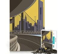 Rompecabezas Retro del Puente de Brooklyn para Adultos, 1000 Piezas, diseño Elegante y Minimalista, Ideal para Relajarse y Relajarse Regalo clásico (38x52cm)