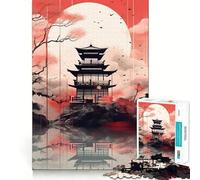 Rompecabezas Retro Japan House de 1000 Piezas para Adolescentes, Juguete de lógica Fuerte, Tiempo en Familia, Borde Transparente, cálida Sorpresa (50x75cm)