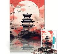 Rompecabezas Retro Japan House de 1000 Piezas para Adolescentes, Juguete de lógica Pura, Suave y Relajante, Corte Limpio, Pieza de Arte Fino (38x26cm)