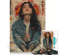 Rompecabezas Retro japonés de 1000 Piezas para Adolescentes Juguete de Habilidad y relajación Corte preciso Regalo Ideal (50x75cm)