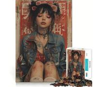 Rompecabezas Retro japonés de 1000 Piezas para Adolescentes, Juguete de lógica Fuerte, Tiempo en Familia, Borde Transparente, cálida Sorpresa (50x75cm)