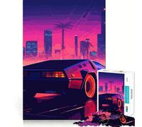 Rompecabezas Retro Miami Neon Sunset de 1000 Piezas para Adolescentes Mejora la Memoria Fácil de Usar Bordes limpios Sorpresa navideña (38x26cm)