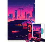 Rompecabezas Retro Miami Neon Sunset de 1000 Piezas para Adolescentes Mejora la Memoria Fácil de Usar Bordes limpios Sorpresa navideña (50x75cm)