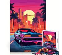 Rompecabezas Retro Miami Neon Sunset de 1000 Piezas para Adultos, Juguete de lógica Mental, Serene Time, Corte Firme, (38x26cm)