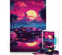 Rompecabezas Retro Miami Neon Sunset para Adolescentes, 1000 Piezas, Juguete de razonamiento y Desarrollo, Juego Relajante, Corte preciso, (50x75cm)